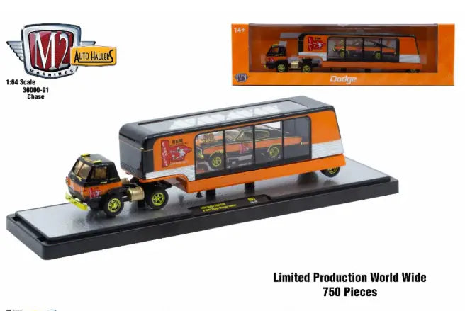 M2 Machines Auto Hauler 91 1970 Dodge L600 COE 1966 Dodge Charger Gasser CHASE - Collectibles