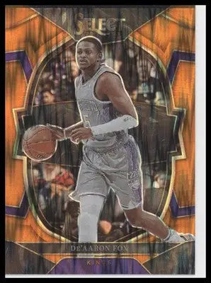 De’Aaron Fox 2022-23 Panini Select Orange Flash Prizms #13 Sacramento Kings - Basketball Card Single