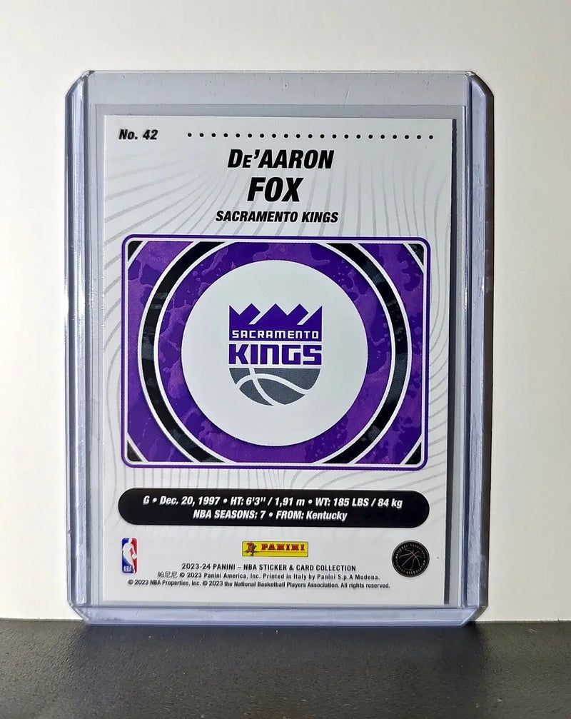 De’Aaron Fox 2023-24 Panini NBA #42 Sticker Card Sacramento Kings - Basketball Card Single