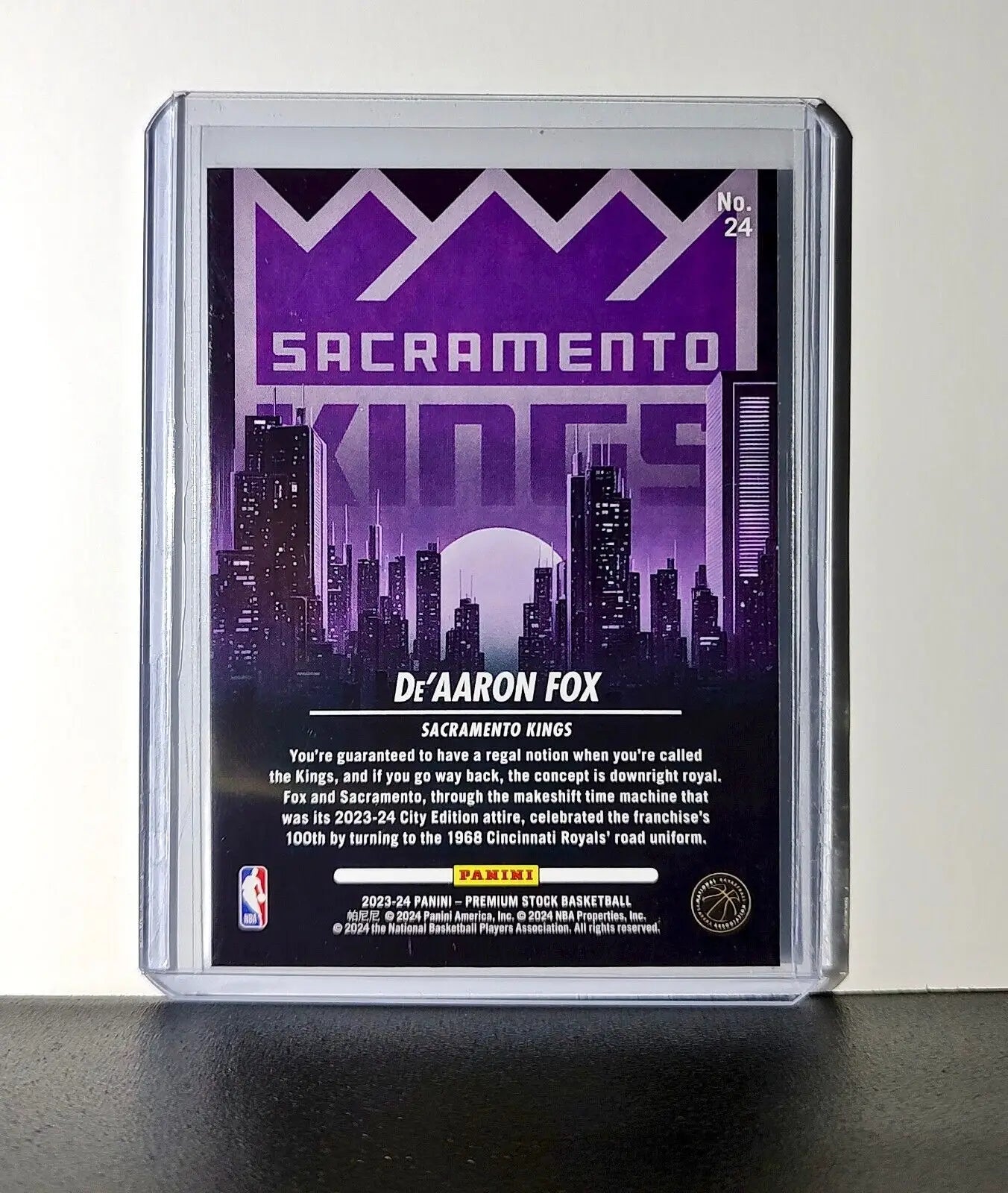 De’Aaron Fox 2023-24 Panini Premium Stock NBA Hoops City Edition #24 Card Kings - Basketball Card Single