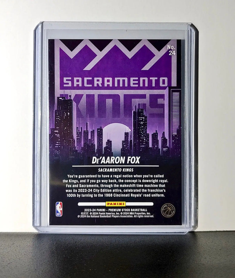 De’Aaron Fox 2023-24 Panini Premium Stock NBA Hoops City Edition #24 Card Kings - Basketball Card Single