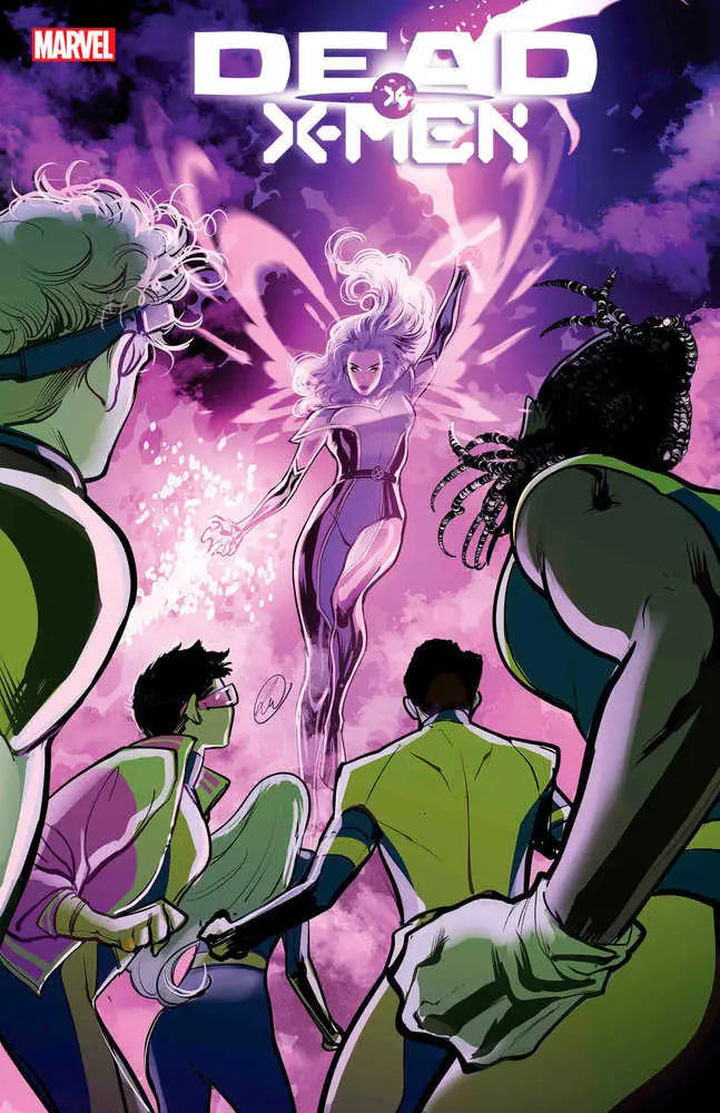 Comic book cover art featuring X-Men characters and glowing energy for Dead X-Men #3 trading cards