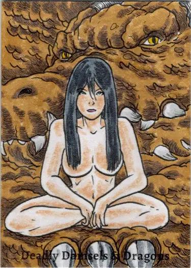 Woman with long dark hair in Deadly Damsels & Dragons Limuel Pinzon sketch card