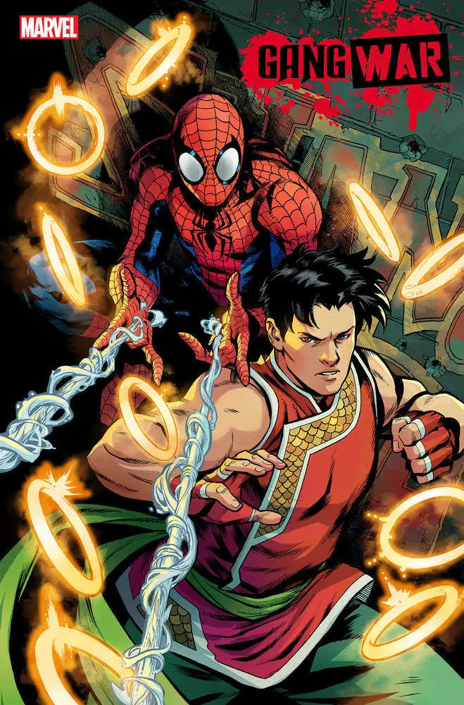 Comic book cover of Spider-Man and Shang-Chi in Deadly Hands Of Kung Fu Gang War Variant