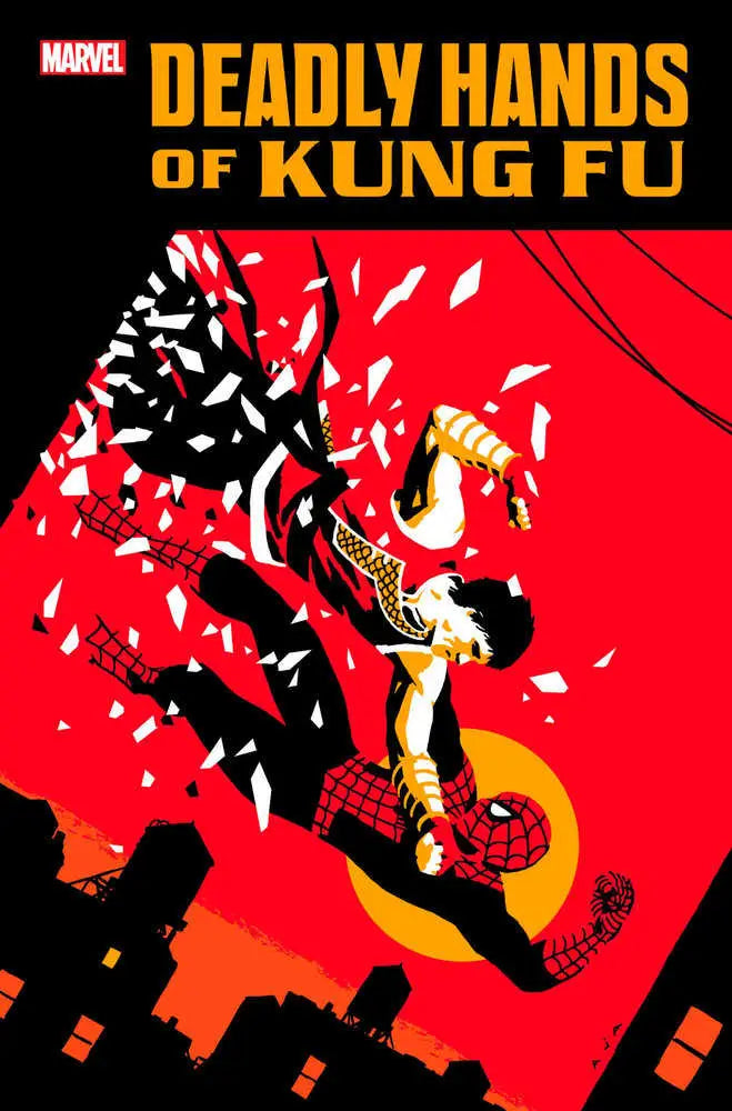Comic book cover of Deadly Hands Of Kung Fu featuring a martial artist mid-kick