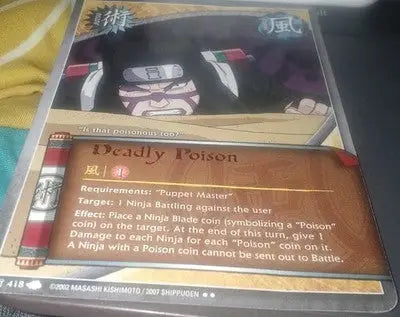 Deadly Poison #418 Naruto CCG NM Rainbow Text Rare Light Damage - Other