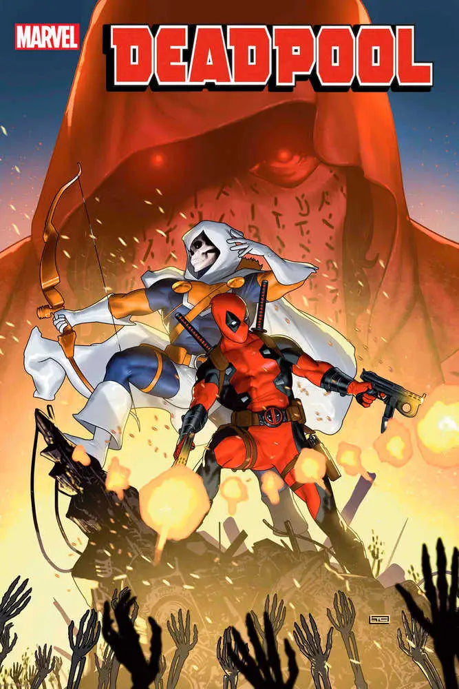 Marvel Comic cover of Deadpool #2 in action pose with weapons, ideal for trading cards