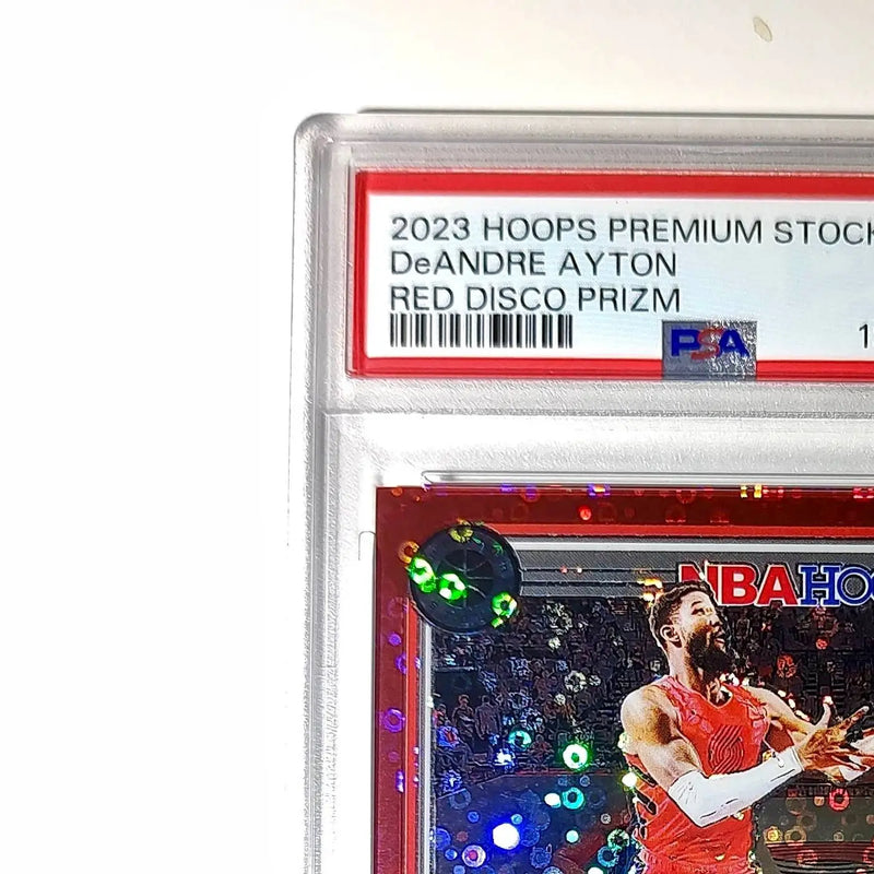 DeAndre Ayton 2023 Panini Hoops Premium #11 114/149 Red Disco Prizm PSA 9 Mint