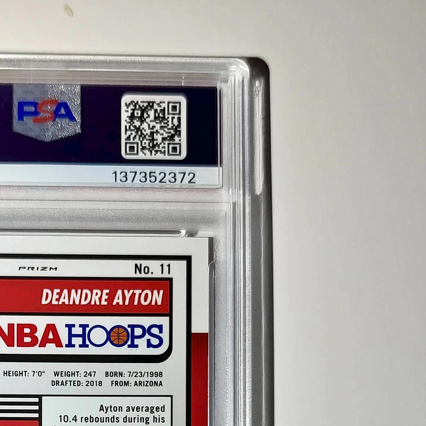 DeAndre Ayton 2023 Panini Hoops Premium #11 114/149 Red Disco Prizm PSA 9 Mint