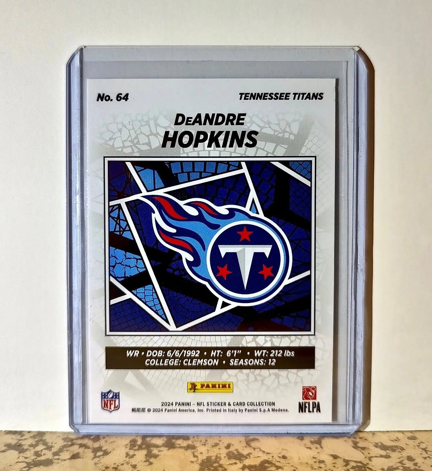 DeAndre Hopkins 2024 Panini NFL #64 Sticker Card Tennessee Titans - Football Card Single