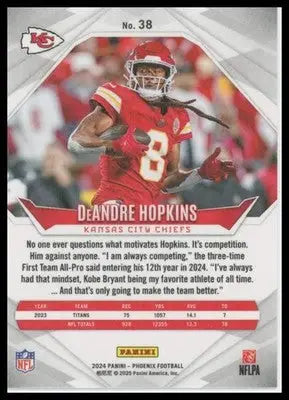 DeAndre Hopkins 2024 Panini Phoenix #38 Kansas City Chiefs