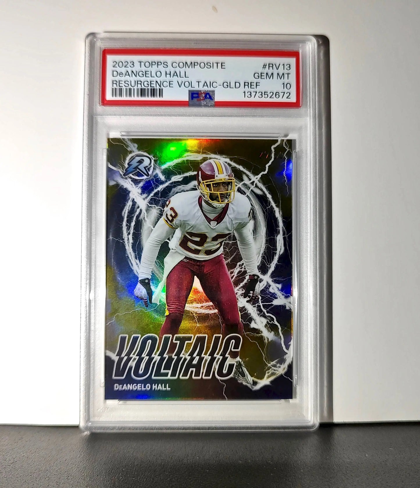 DeAngelo Hall 2023 Topps Resurgence Voltaic 29/50 Gold Power Surge PSA 10 Gem
