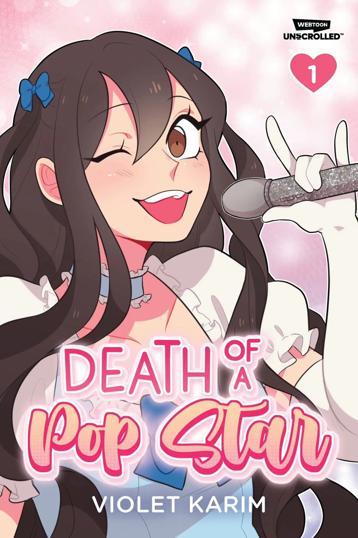 Manga-style comic book cover featuring pop star Sophie Lim winking in Death Of A Pop Star Volume 1