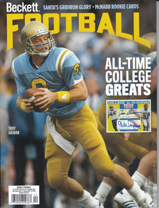 December 2025 Beckett Football Price Guide Magazine Vol 38 No 12 Troy Aikman
