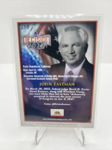 John Eastman trading card from Decision 2022 series featuring card #159