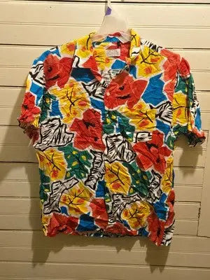 South Channel Shirt Mens S-M Tropical Floral Rayon Short Sleeve Button Front - Apparel