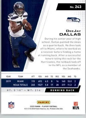 DeeJay Dallas - 2020 Panini Playoff - #243 - Red Zone Rookie Football - Football Card Single