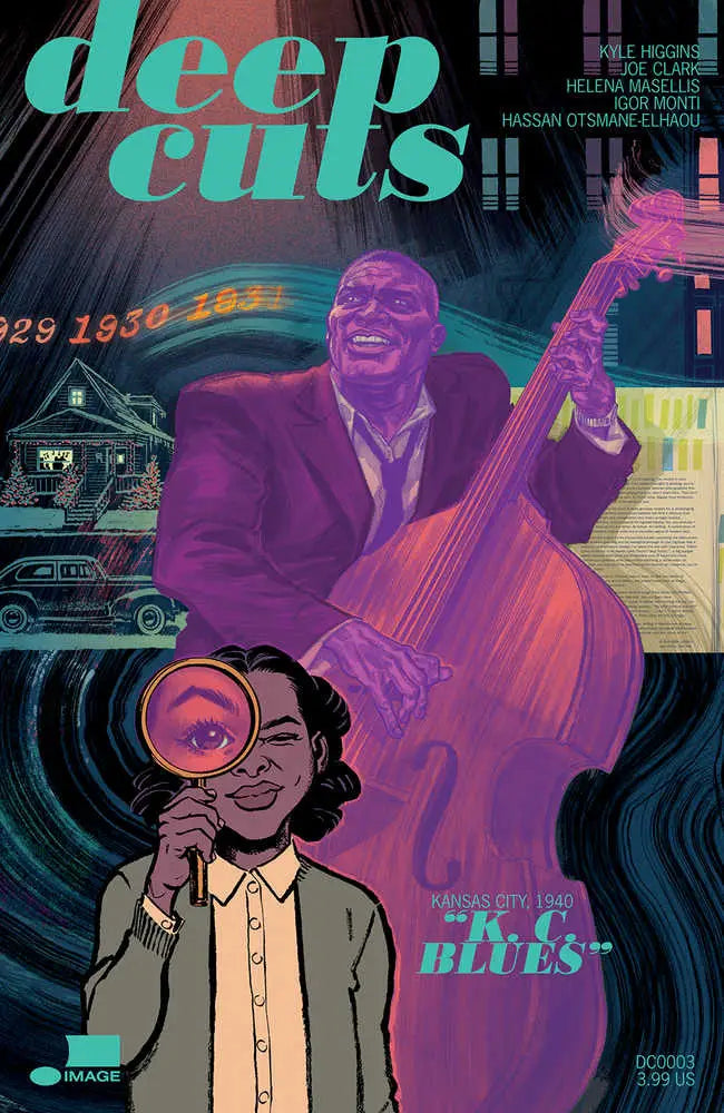 Deep Cuts #3 comic book cover showcasing jazz musicians in vibrant colors, perfect for trading cards