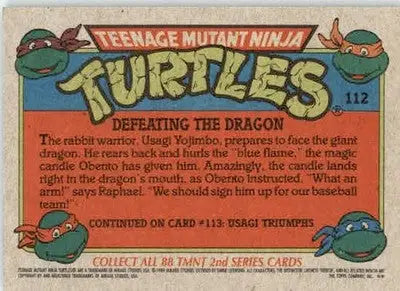 Defeating the Dragon - 1989 Topps Teenage Mutant Ninja Turtles - #112 - Non-Sports Card Single