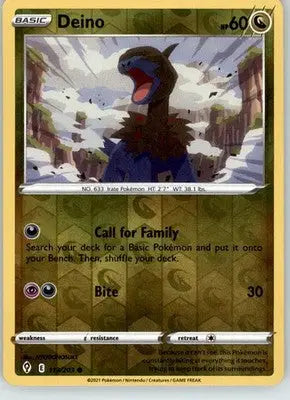 Deino - Evolving Skies - 113/203 - Reverse Holo LP Pokemon - Pokémon Card Single