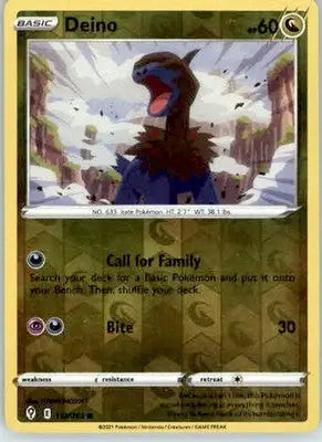 Deino - SWSH07: Evolving Skies - 113/203 - Reverse Holo LP - Pokémon Card Single