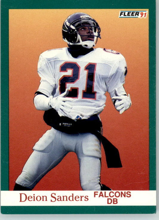 Deion Sanders - 1991 Fleer - #210 - Football - Football Card Single