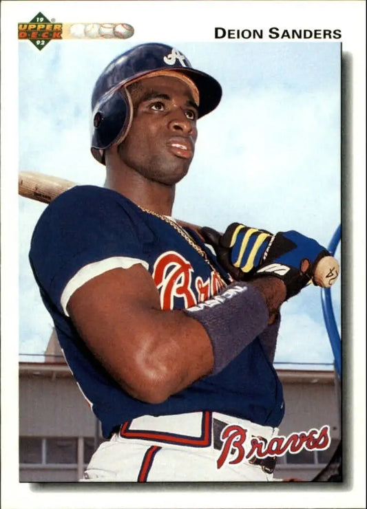 Deion Sanders 1992 Upper Deck MLB #247 Baseball Card Atlanta Braves - Baseball Card Single
