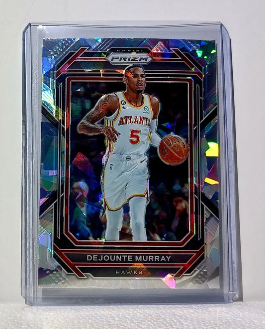 Dejounte Murray 2022-23 Panini Prizm Silver Cracked Ice NBA #146 Card Hawks - Basketball Card Single