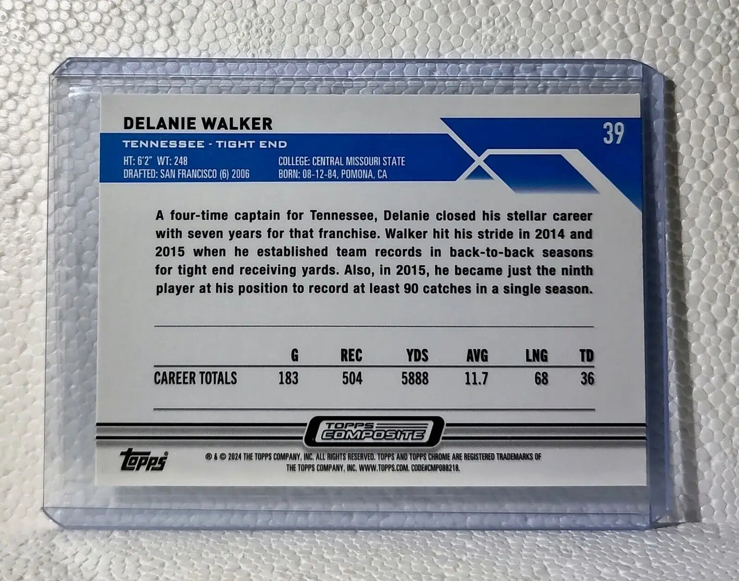 Delanie Walker 2023 Topps Chrome NFL 39 Composite Football Card Tennessee Titans