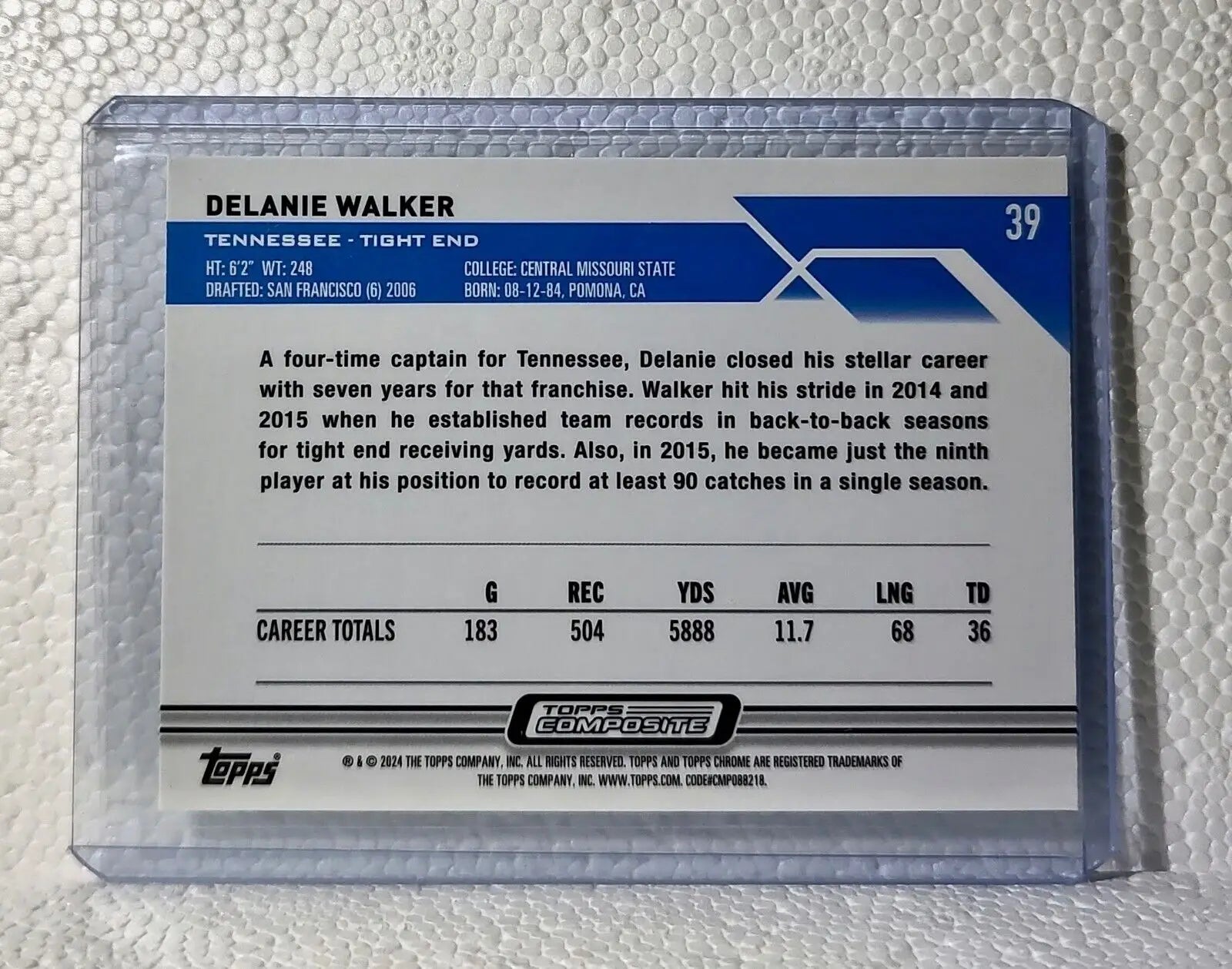 Delanie Walker 2023 Topps Chrome NFL 39 Composite Football Card Tennessee Titans - Football Card Single