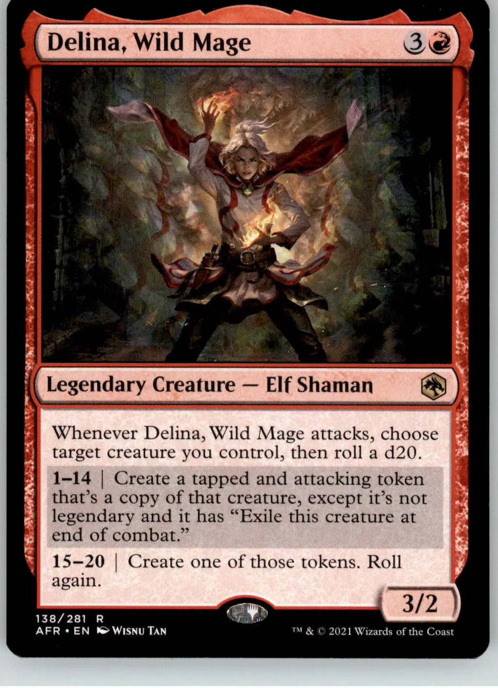 Delina Wild Mage - Adventures in the Forgotten Realms - 138 - NM Magic - Magic Card Single
