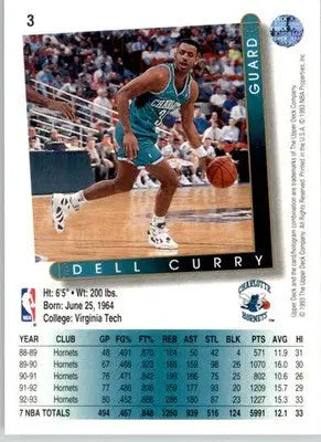 Dell Curry - 1993-94 Upper Deck - #3 - Basketball - Basketball Card Single