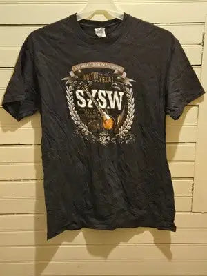 Delta SXSW T-Shirt Mens L Black 2014 Austin Texas Music Festival Graphic Tee - Apparel