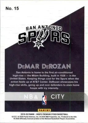 DeMar DeRozan - 2019-20 Hoops Premium Stock - #15 - NBA City Basketball - Basketball Card Single