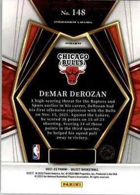 DeMar DeRozan - 2021-22 Panini Select - #148 - Tri-Color Prizms Basketball - Basketball Card Single