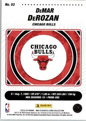 DeMar DeRozan - 2023-24 Panini NBA Sticker & Card Coll. - #53 - Cards Silver - Basketball Card Single