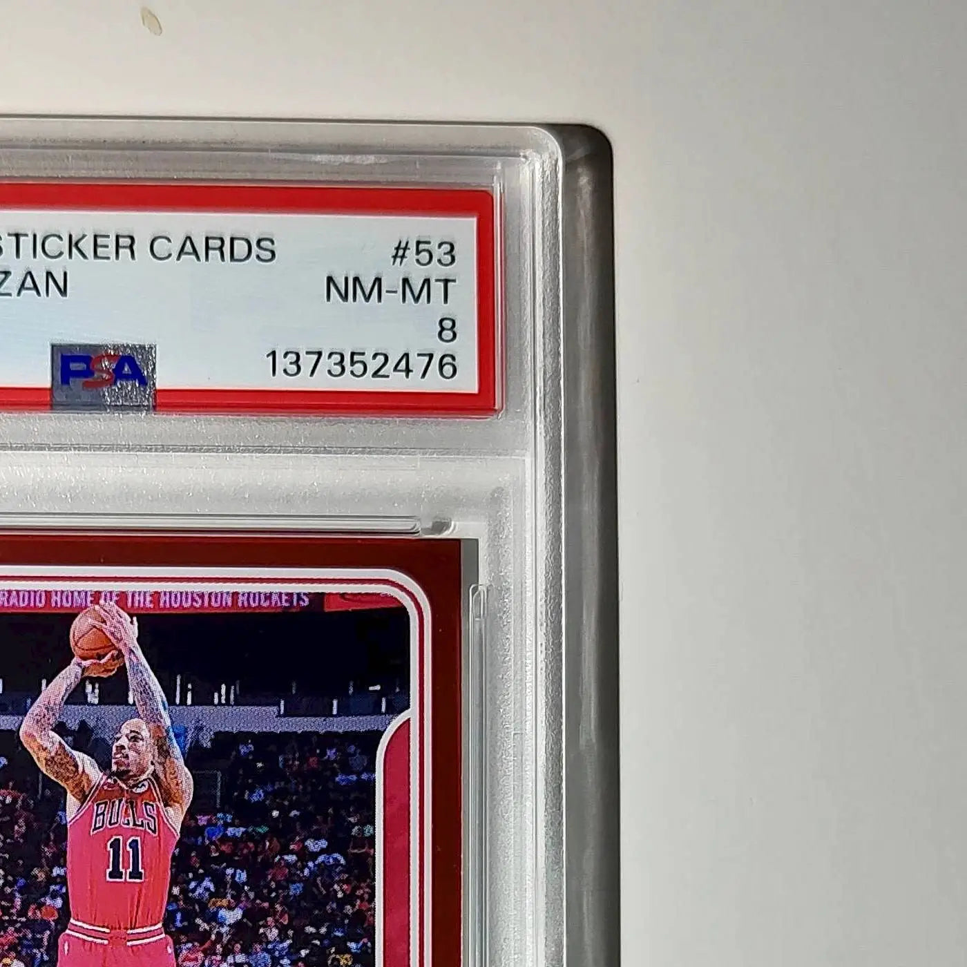 DeMar DeRozan 2023-24 Panini Sticker Cards #53 125/125 Red Foil Variant PSA 8