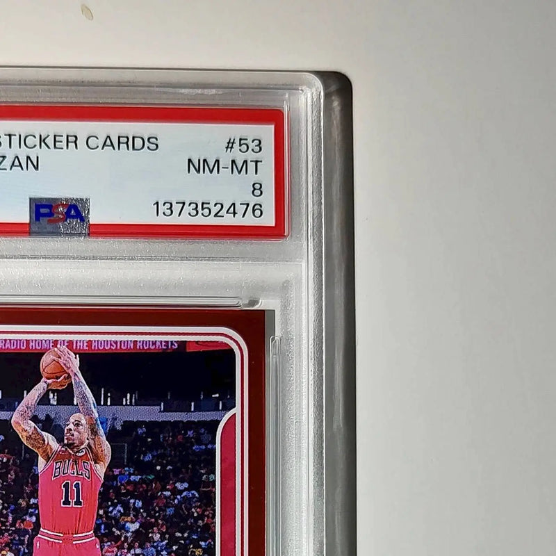 DeMar DeRozan 2023-24 Panini Sticker Cards #53 125/125 Red Foil Variant PSA 8