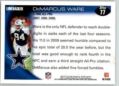 DeMarcus Ware - 2010 Topps - #77 - Football - Football Card Single