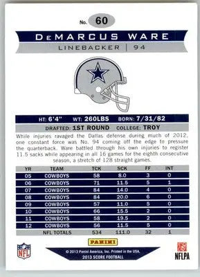 DeMarcus Ware - 2013 Score - #60 - Football - Football Card Single