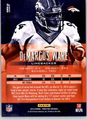 DeMarcus Ware - 2014 Panini Prestige - #81 - Football - Football Card Single