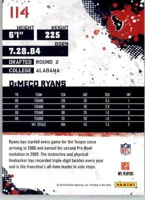DeMeco Ryans - 2010 Score - #114 - Football - Football Card Single