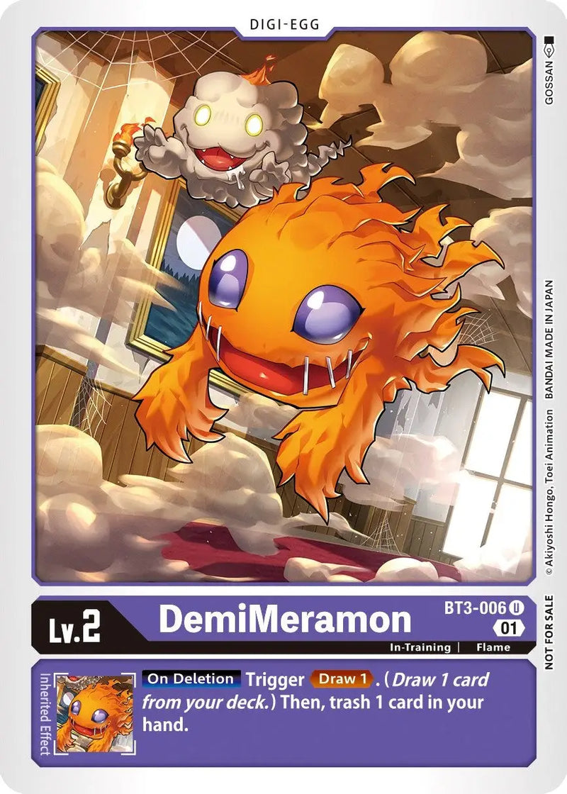 DemiMeramon BT3-006 Digimon trading card from Release Special Booster New Awakening