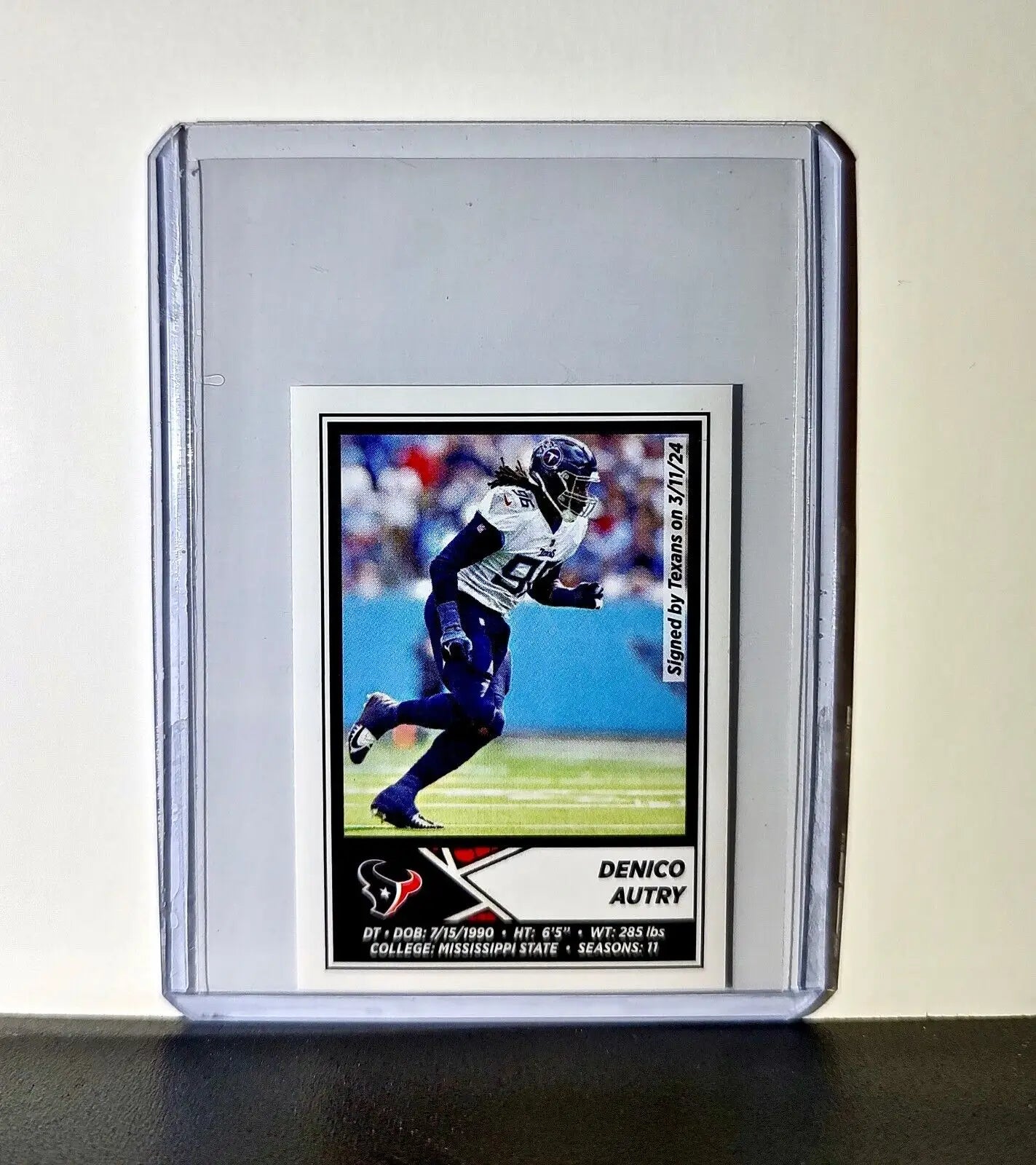 Denico Autry 2024 Panini NFL Sticker #178 Houston Texans