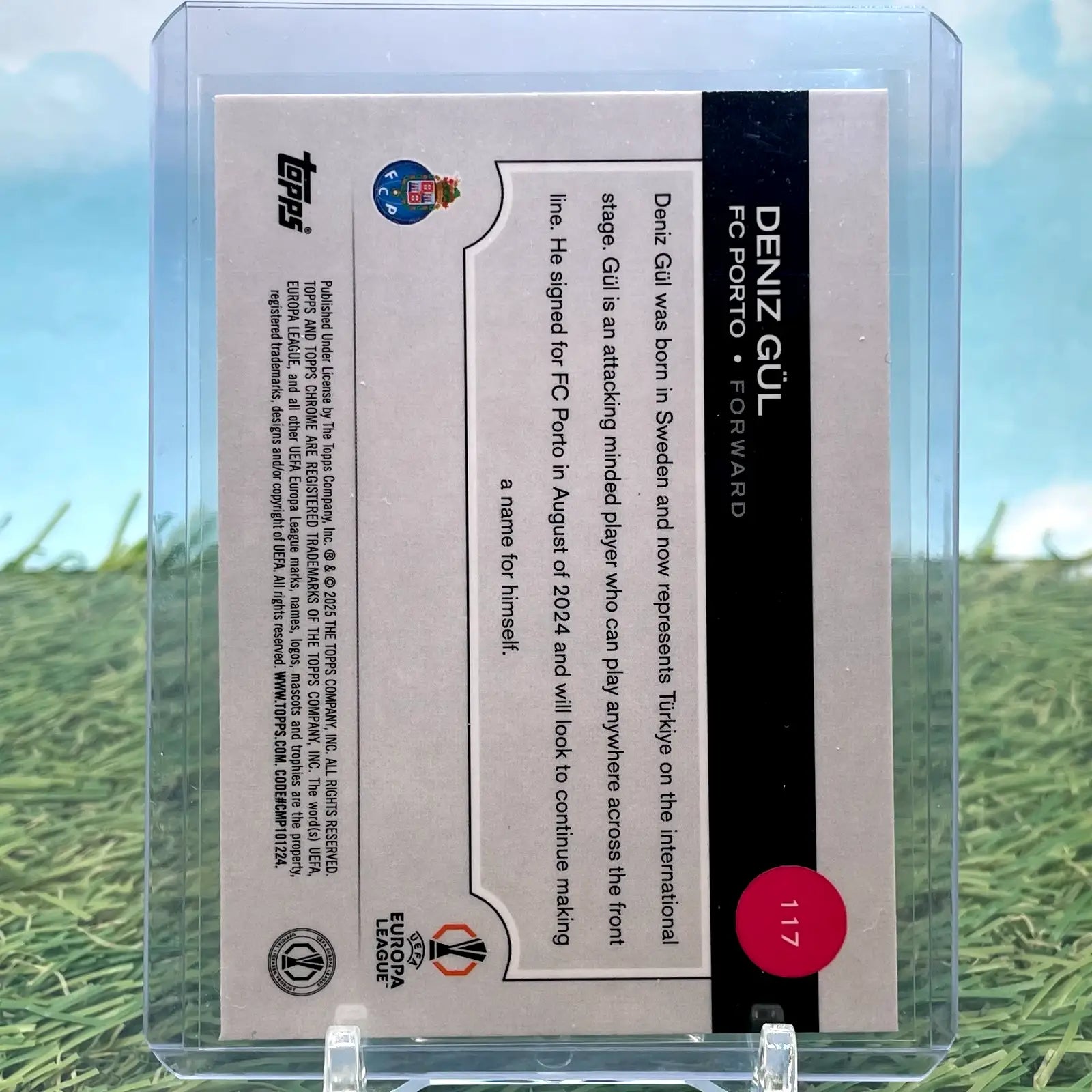 Deniz Gül soccer card Topps Chrome UEFA Pulsar Refractor FC Porto 2024-25