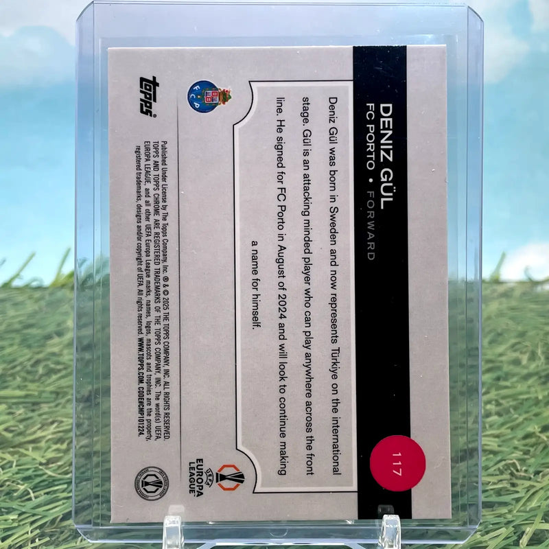 Deniz Gül soccer card Topps Chrome UEFA Pulsar Refractor FC Porto 2024-25