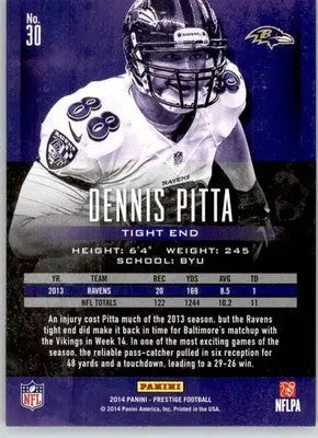 Dennis Pitta - 2014 Panini Prestige - #30 - Football - Football Card Single