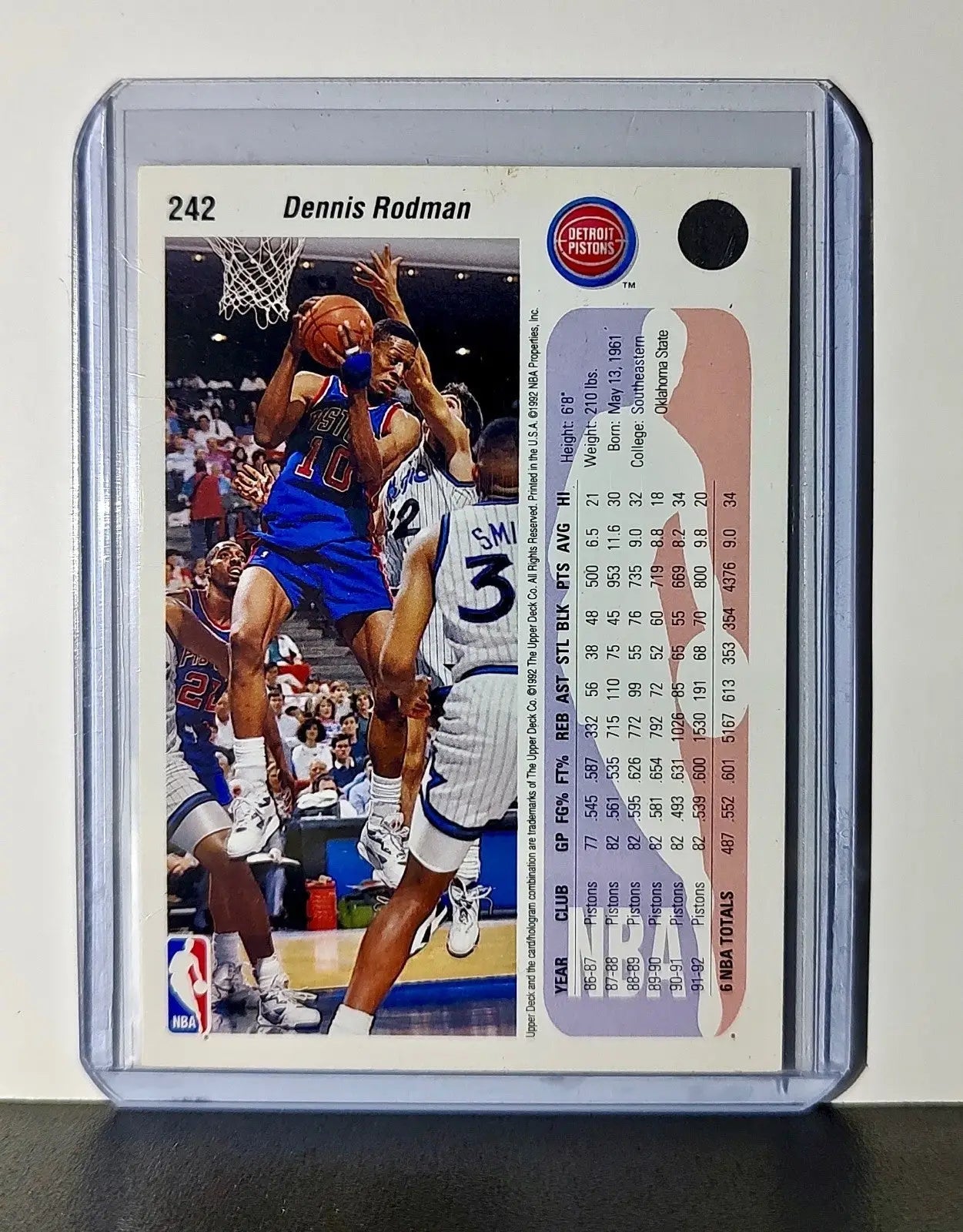 Dennis Rodman 1992-93 Upper Deck NBA #242 Card Detroit Pistons - Basketball Card Single
