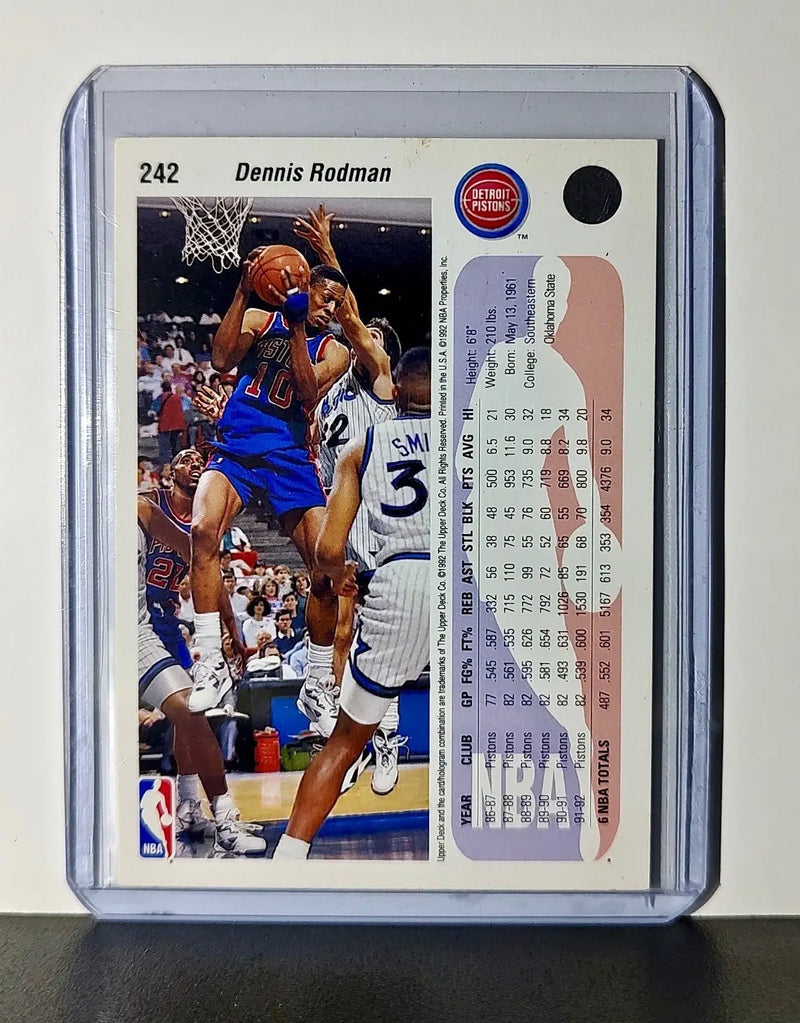 Dennis Rodman 1992-93 Upper Deck NBA #242 Card Detroit Pistons - Basketball Card Single