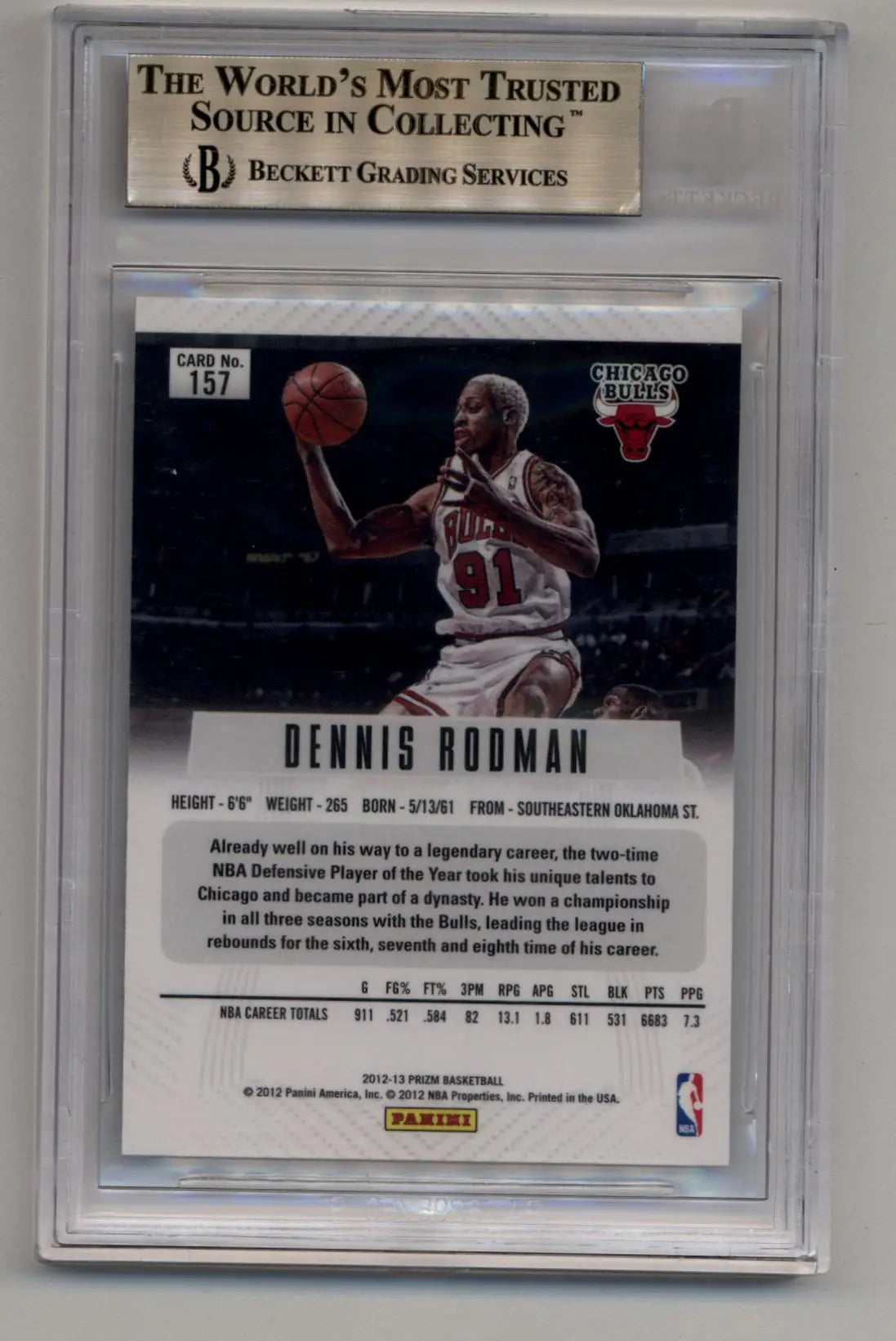 Dennis Rodman 2012-13 Prizm Prizms #157 BGS 10 Pristine - Basketball Card Single